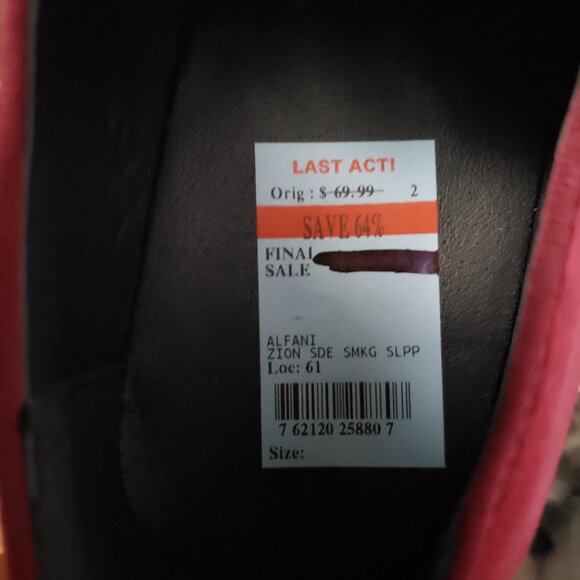 BNWT ALFANI Red Padded Zion Round Toe Slip On Loafers (8) - Picture 8 of 8